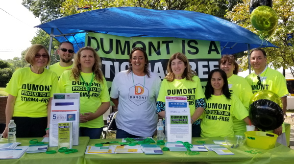 Dumont Stigma-Free campaign booth at Dumont Day 2019